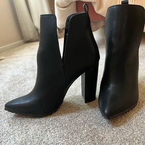 Callie Black Leatherette Booties